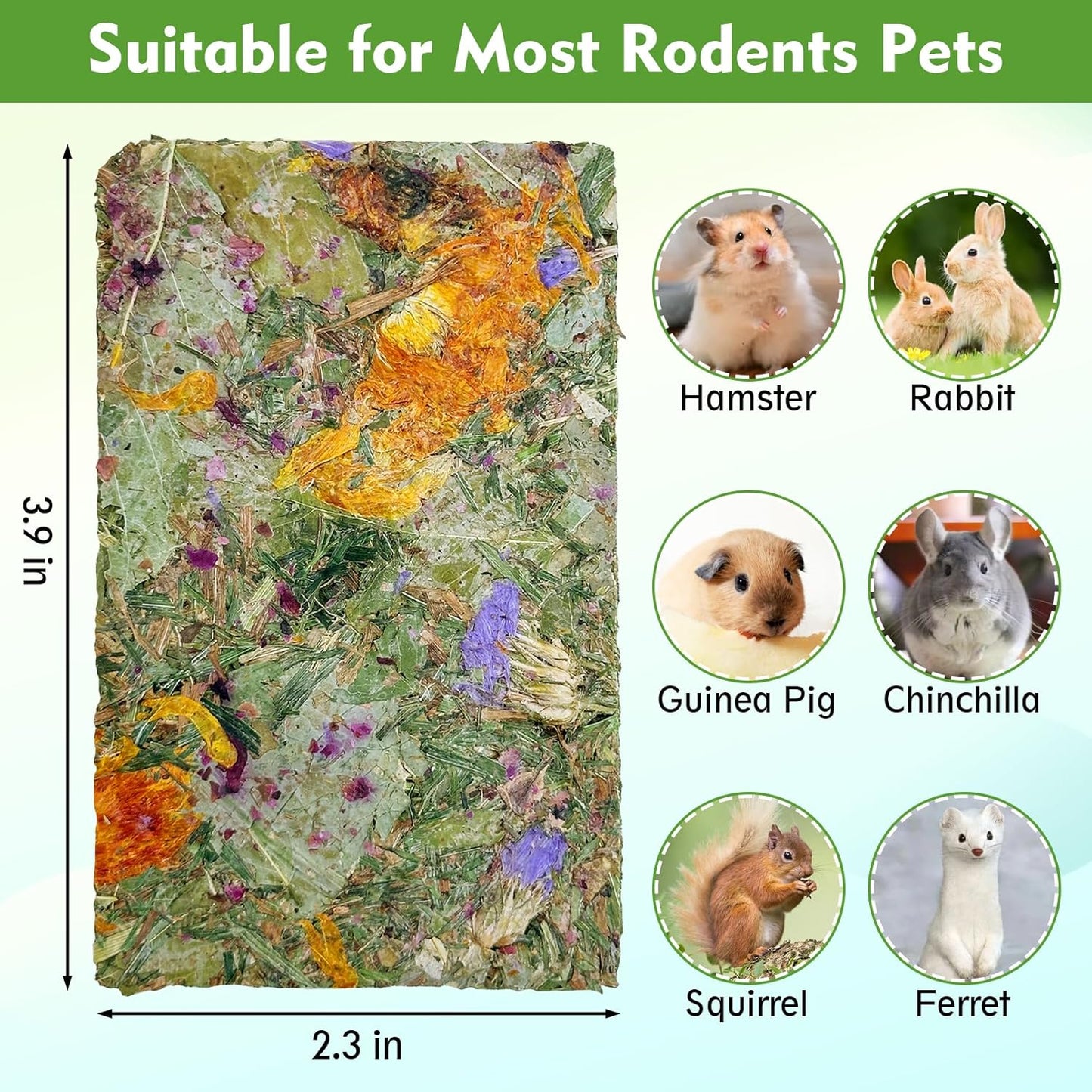 Fhiny 12 PCS Rabbit Timothy Hay Chips Toys, Natural Bunny Molar Treats with Herbal Flowers Rabbit Chew Toys for Teeth Small Animal Snacks for Rats Chinchillas Guinea Pigs Hamsters