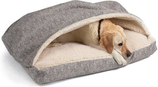 Snoozer Pet Products Luxury Rectangle Cozy Cave Dog Bed with Microsuede, Showdog Collection, Large, Merlin Linen