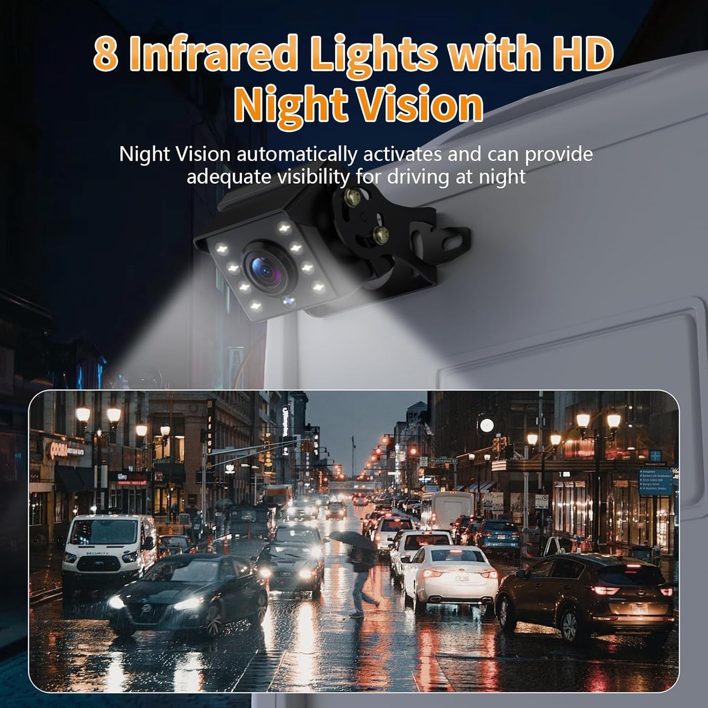 Wired Reverse Backup Camera with 7" Screen, Waterproof IP68, Night Vision Vehicle Camera for Truck, RV, Trailer, Vans, Bus - Tulakeey