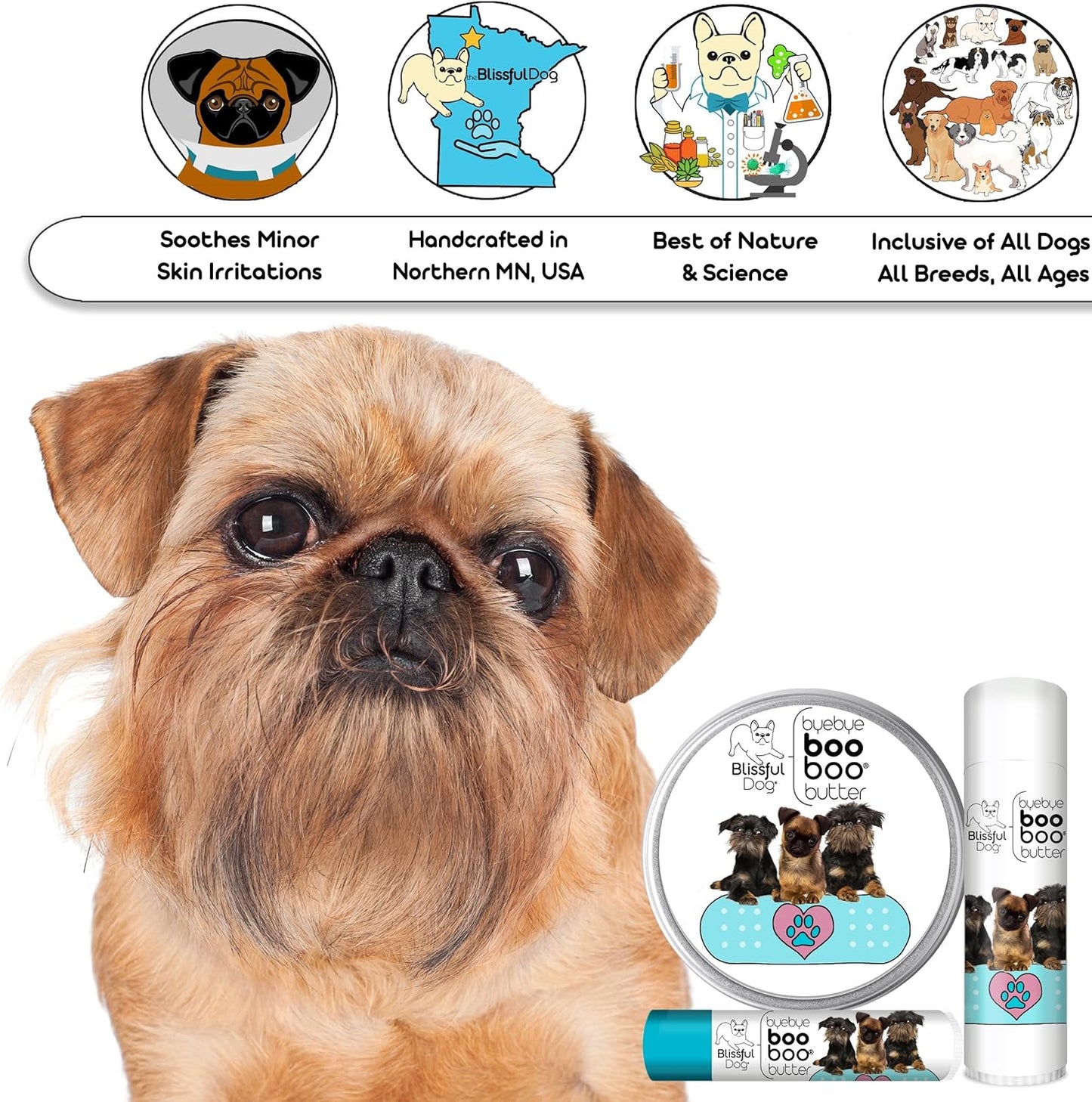 The Blissful Dog Brussels Griffon Boo Boo Butter, 0.50-Ounce