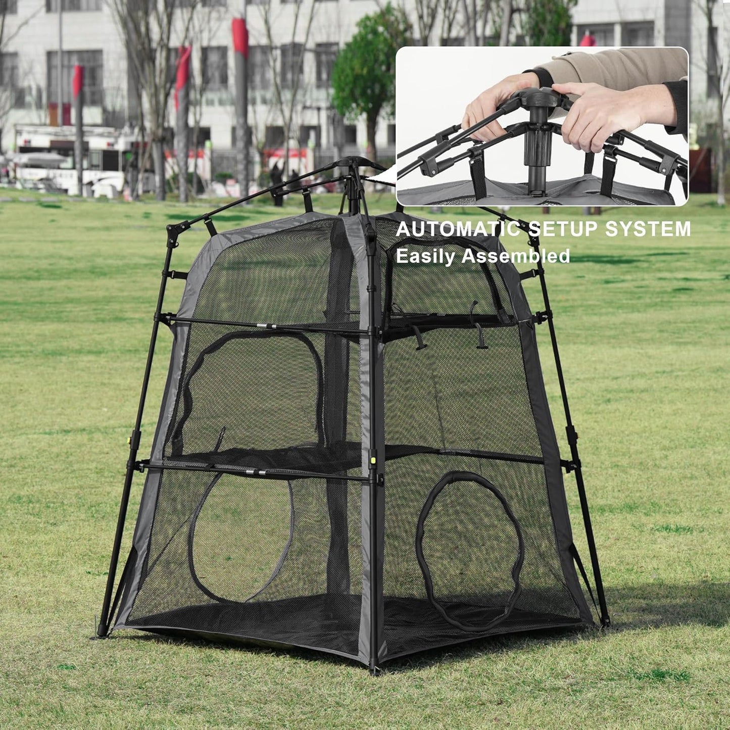 Cat Tower Tent,Outdoor Patio Cat Enclosures with Breathable Mesh,Indoor Playpen Portable Exercise Tent