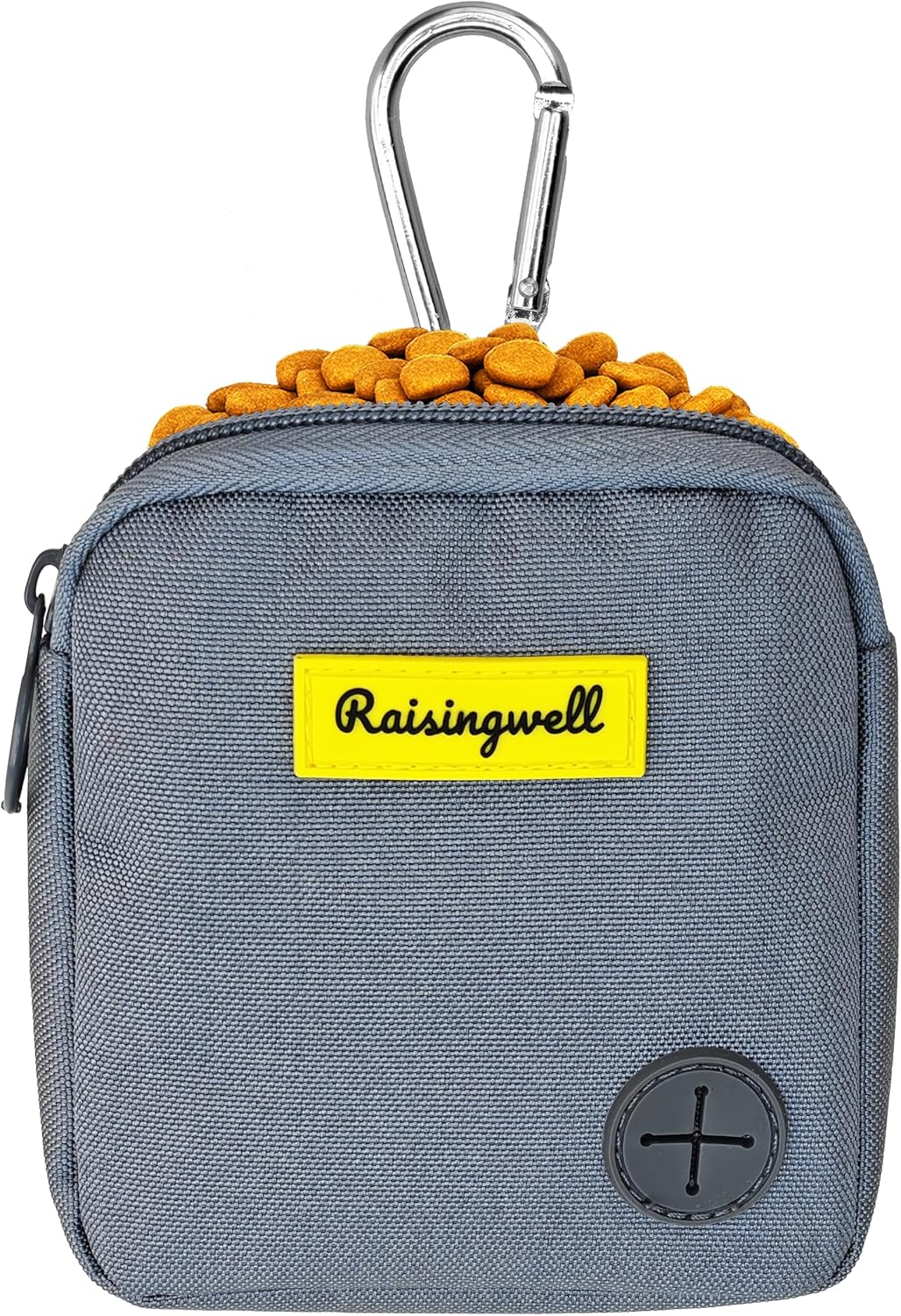 Dog Treat Pouch for Pet Walking and Training with Clicker Poop Bags Small Fanny Zipper Pack Holder for Puppy Snack Dispenser Kit for Leash and Outdoor Use （Gray）