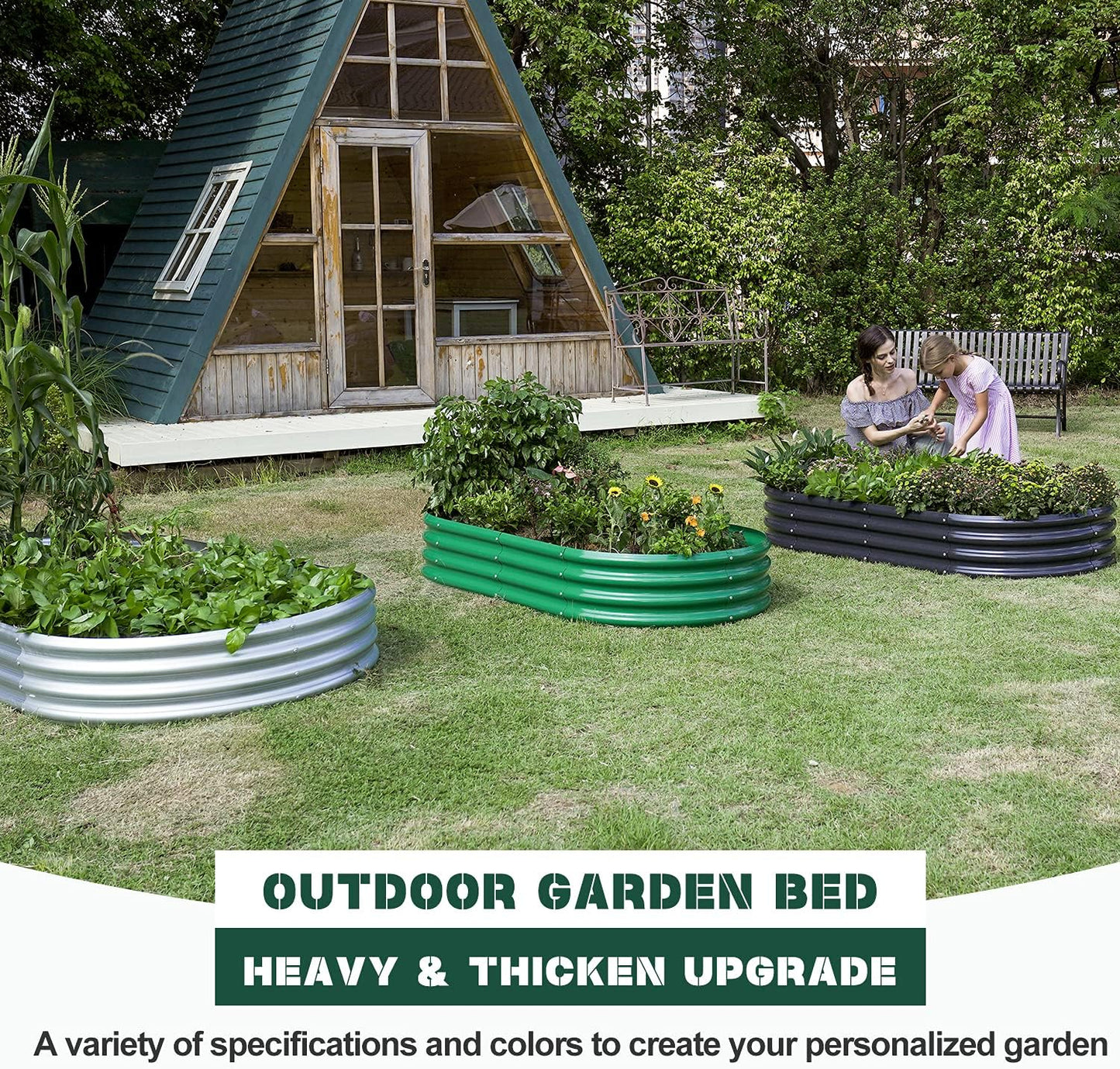 Land Guard 6ft Metal Raised Garden Bed，2 Pcs Galvanized Planter Raised Beds for Vegetables…………