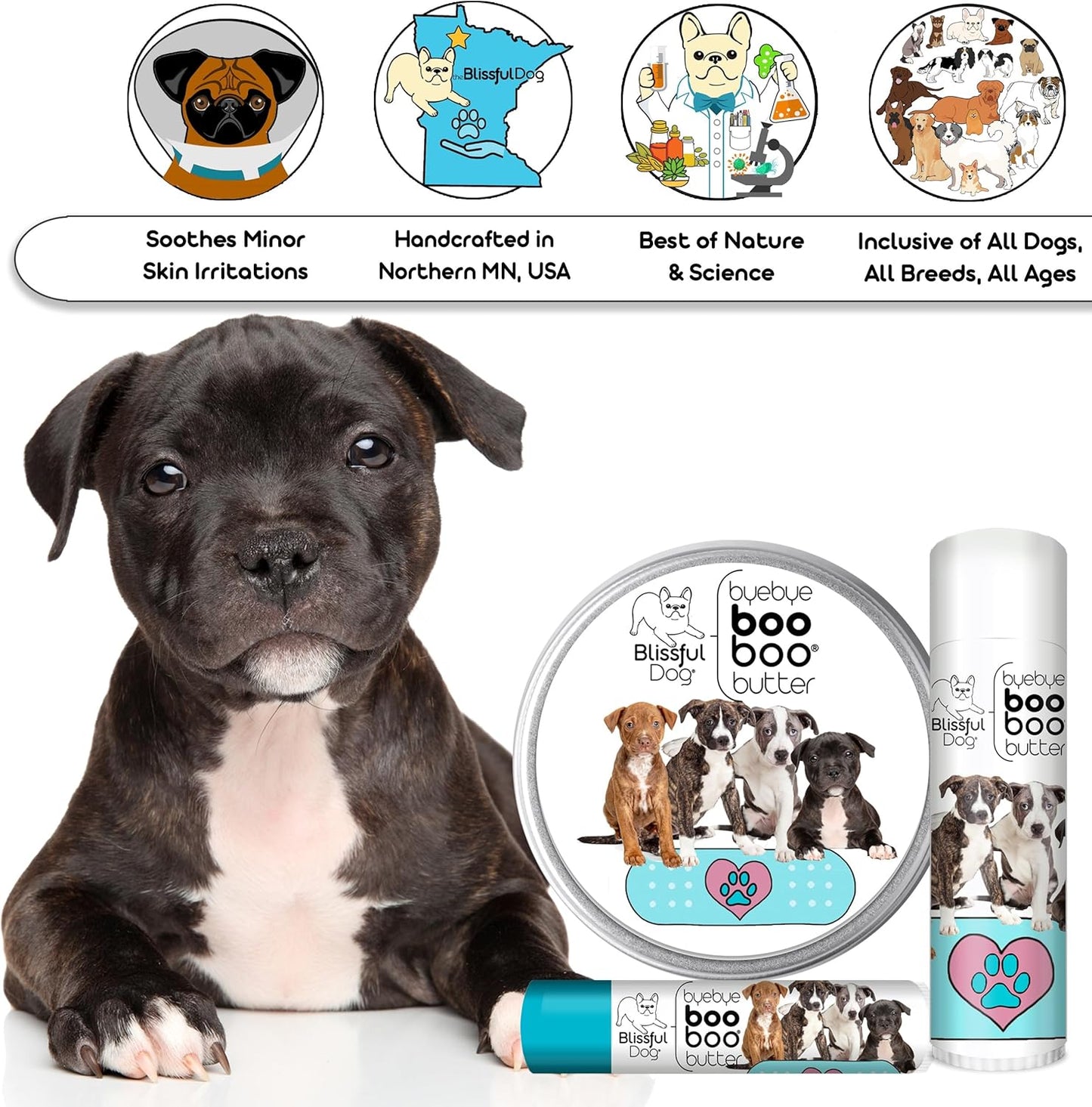 The Blissful Dog Staffordshire Pitbull Terrier Boo Boo Butter, 8-Ounce