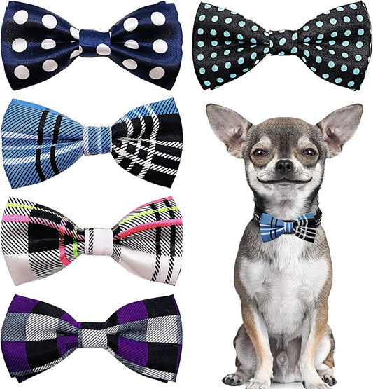PET SHOW Pet Small Dogs Collar Embellishment Attachment Bow Ties Puppies Cats Collar Charms Accessories Slides Bowties for Birthday Wedding Parties Assorted A Style Pack of 5
