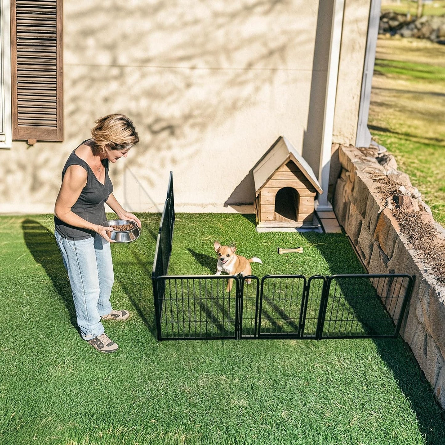 FXW Rollick Unleashed Dog Playpen for Indoor, Yard, RV Camping, 24 inch 6 Panels for Small and Puppy Dogs│Patented