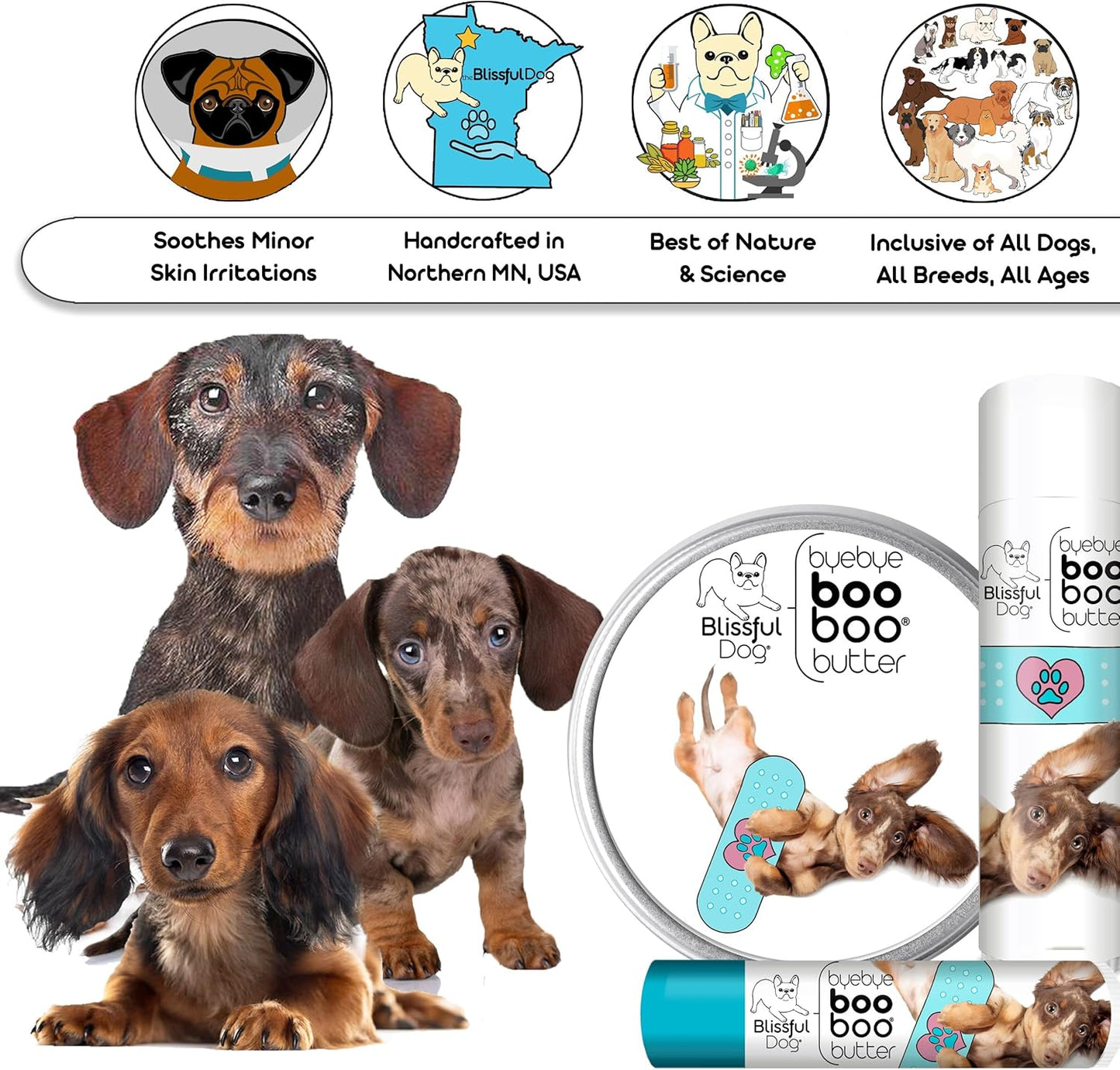 The Blissful Dog .50 oz Tube Dachshund Booboo Butter