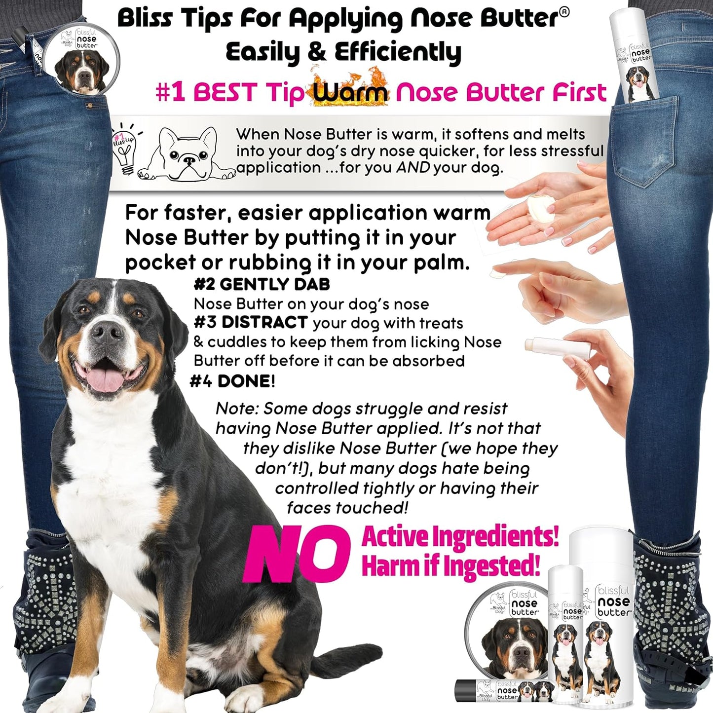 The Blissful Dog Greater Swiss Mountain Dog Unscented Nose Butter, 1-Ounce