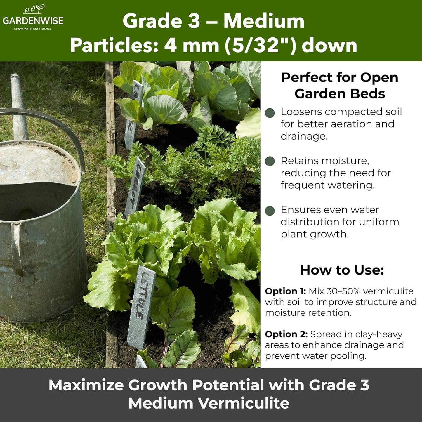 Organic Coarse Vermiculite for Indoor Gardening Plants and Mushrooms – Enhances Soil Aeration, Seed Germination, Rooting Cuttings – Small Packages and Bulk (Vermiculite Grade 3 – Medium, 30 quarts)