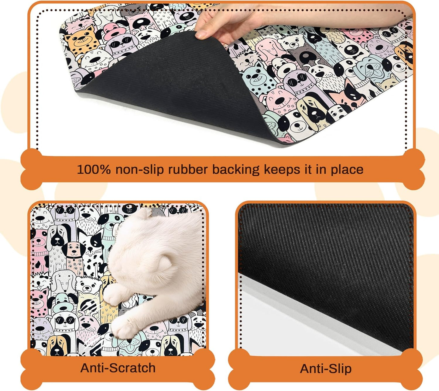 Pet Feeding Mat for Floors Waterproof Dog Mat for Food and Water Absorbent Quick Dry Non Slip mat for Cat Bowls