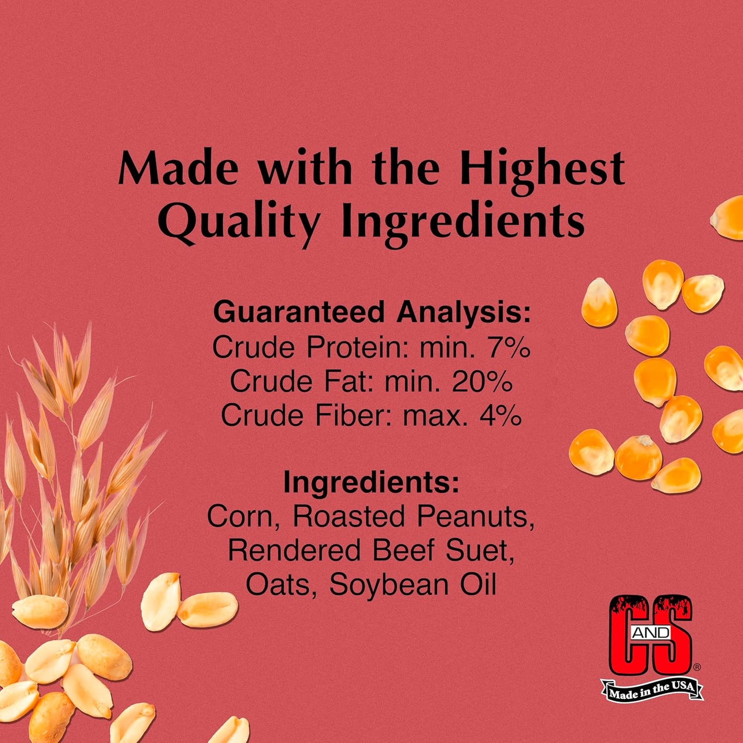 C&S Wild Bird Peanut Suet Nuggets Mega Box, 8 Pounds