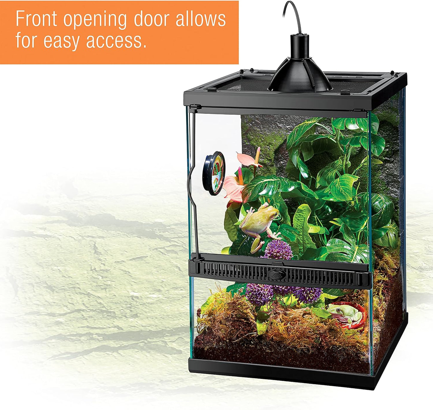 Zilla 11 Gallon Glass Tropical Vertical Habitat Starter Kit for Small Tree Dwelling Reptiles & Amphibians