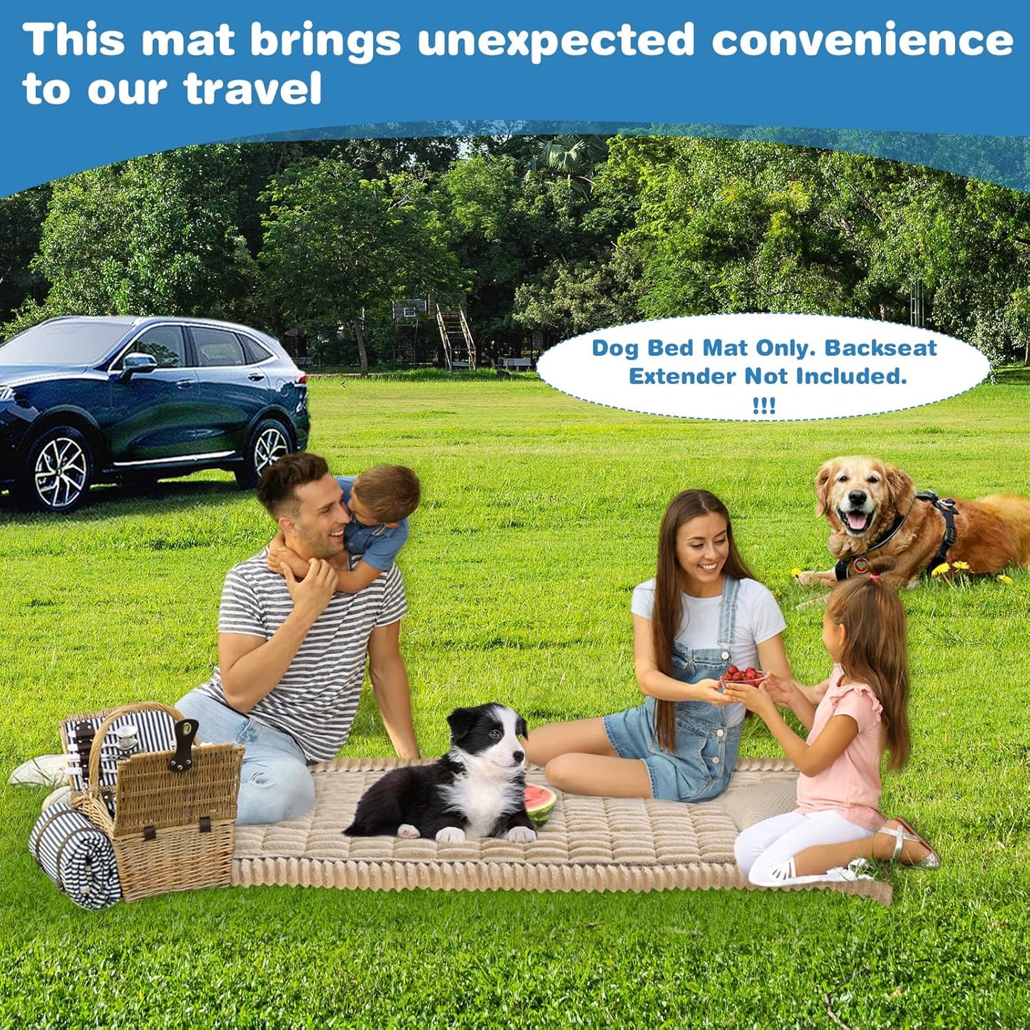 VClife Dog Bed Mat for Car, Anti Slip Pet Bed Travel Pad Comfortable Furry Dog Car Seat Cover for Backseat Extender, Washable Pet Cushion Bed Mat for Indoors & Outdoors (Brown, 59"×27.6")