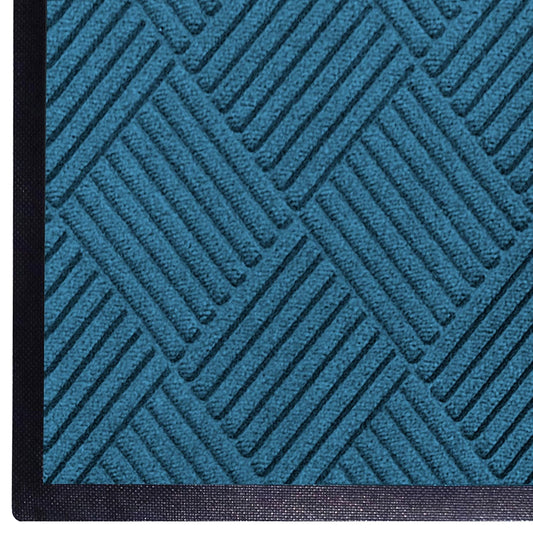 M+A Matting WaterHog Diamond | Commercial-Grade Entrance Mat with Rubber Border – Indoor/Outdoor, Quick Drying, Stain Resistant Door Mat (Medium Blue, 6' x 6')