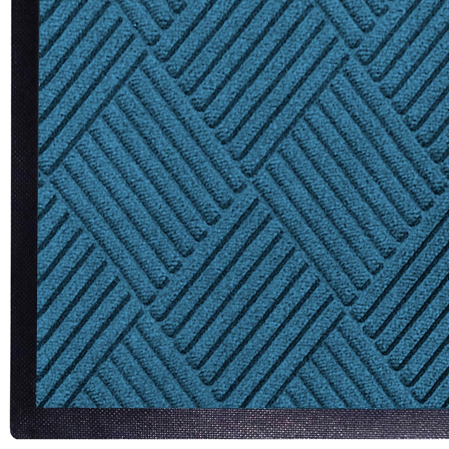 WaterHog Diamond | Commercial-Grade Entrance Mat with Rubber Border – Indoor/Outdoor, Quick Drying, Stain Resistant Door Mat (Medium Blue, 4' x 12')