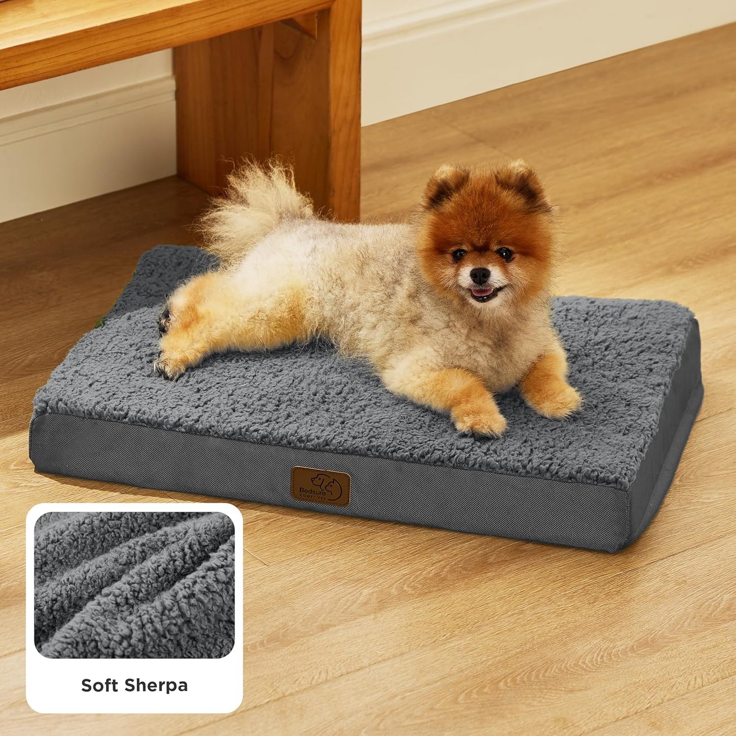 Bedsure Dog Bed for Small Dogs - Orthopedic Flat Puppy Beds with Removable Washable Cover, Egg Crate Foam Pet Mat, Suitable for Pet Up to 20 lbs