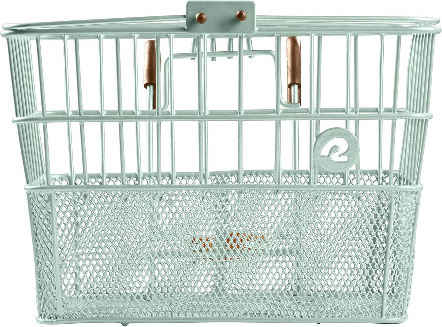 Retrospec Apollo Detachable Front Bike Basket Steel Half-Mesh with Integrated Detachable Hooks and Built-In Handle, Easy Assembly and Portability for Bicycles