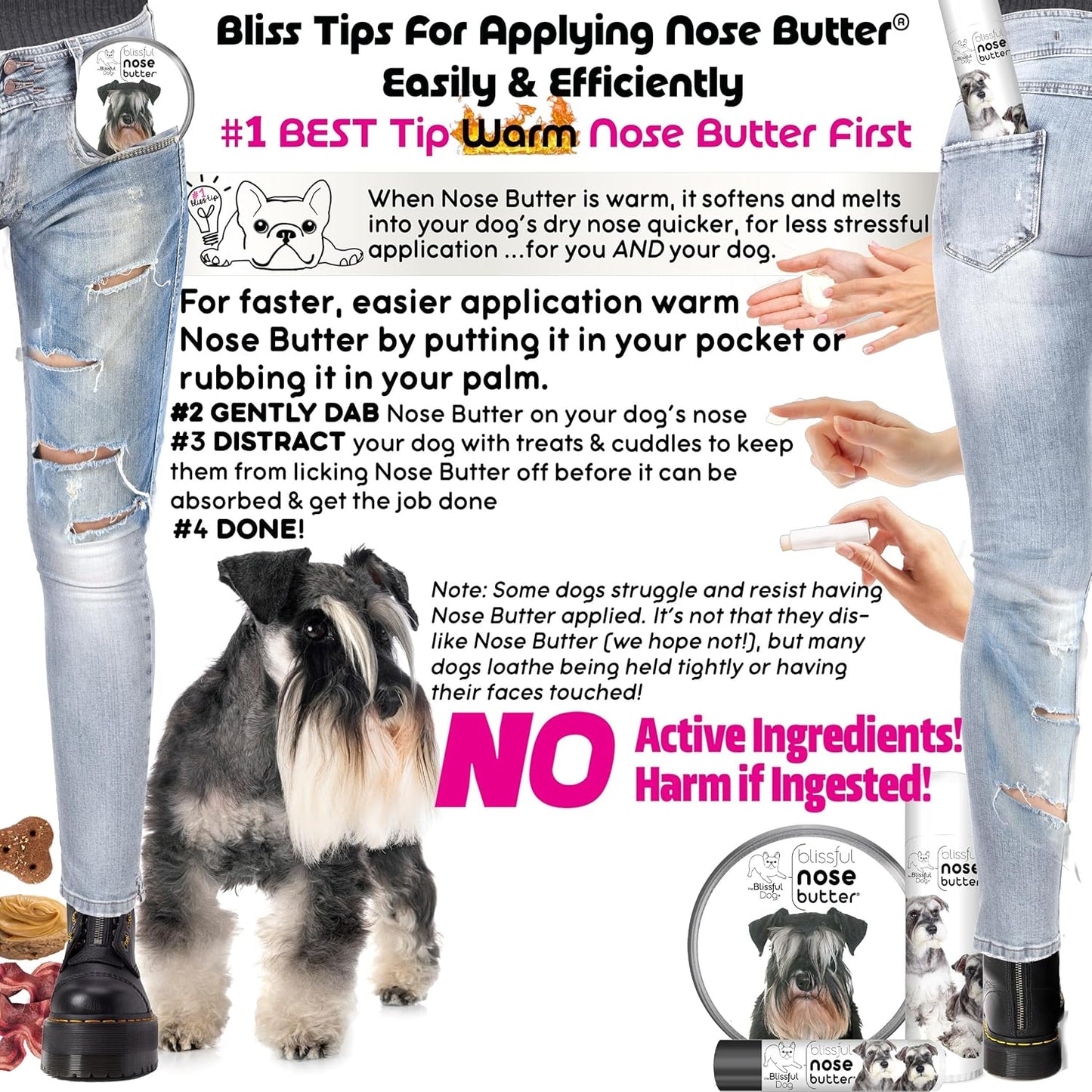 The Blissful Dog Schnauzer Unscented Nose Butter, 8-Ounce