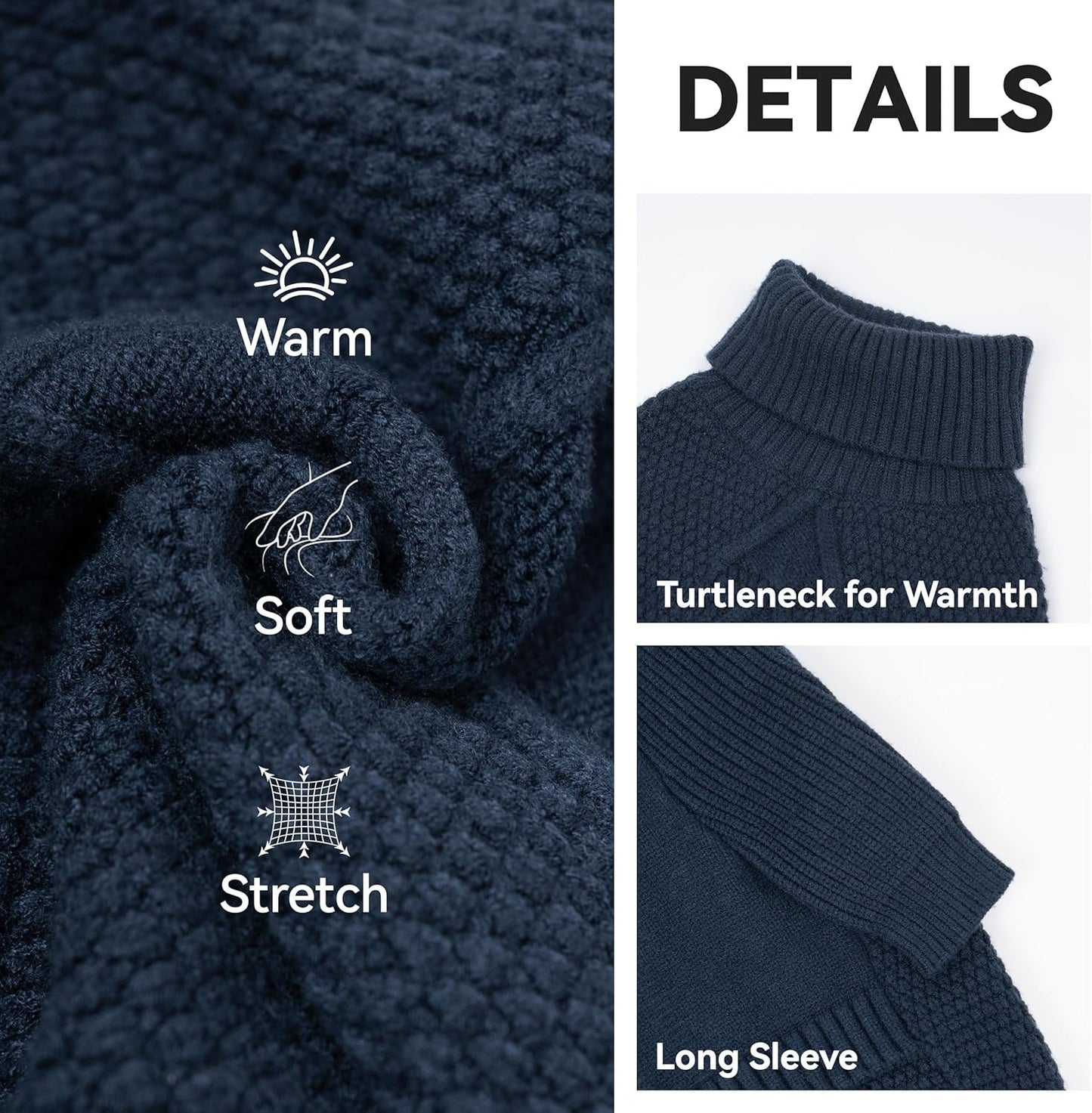 cyeollo 4XL Dog Sweater, Stretchable & Cozy Warm Dog Sweaters for Large Dogs Boy, Pullover Knit Fall Winter Sweatshirt Big Dogs Clothes, Doberman Great Dane Apparel, Navy XXXXL