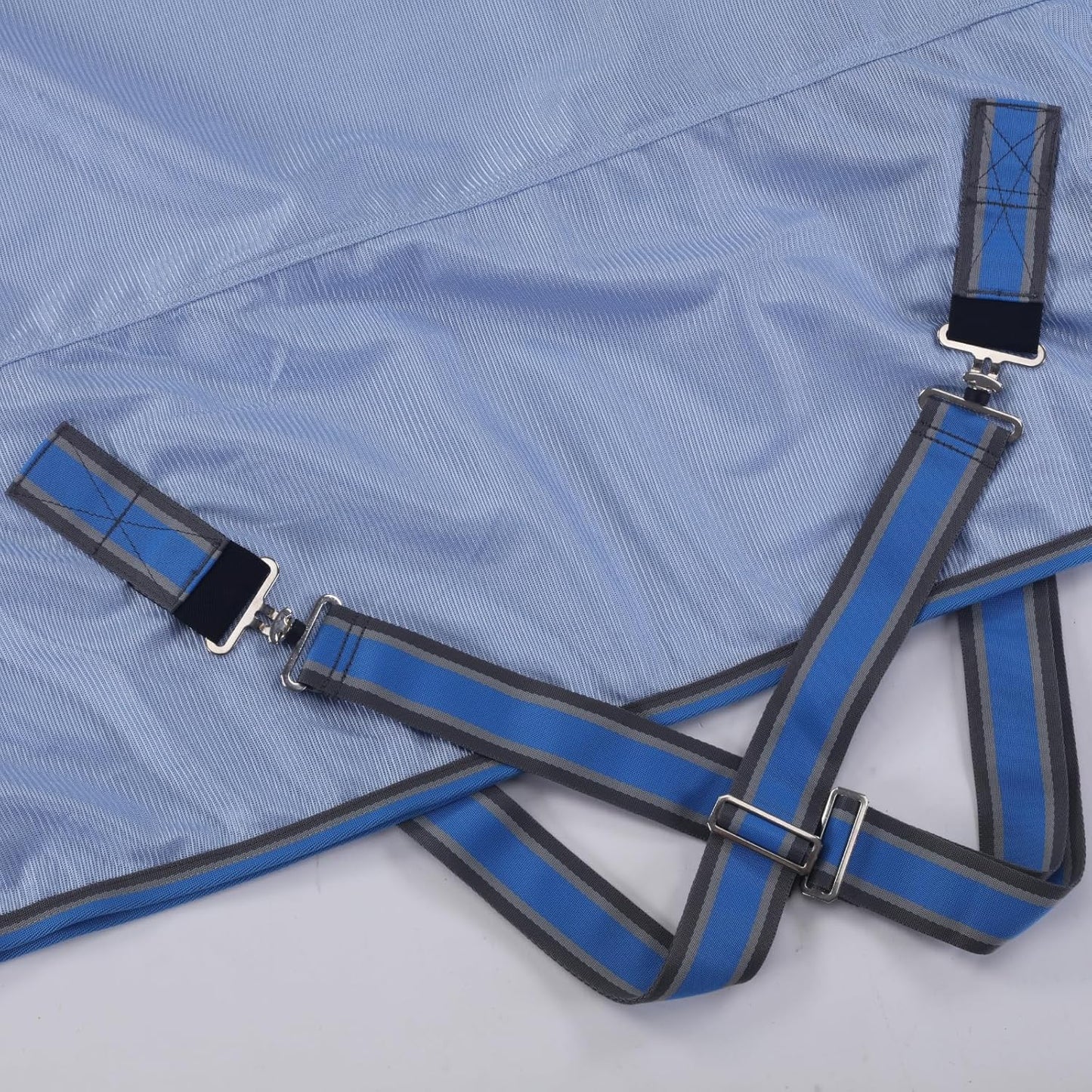 Horse Fly Sheet, Standard Neck Comfy Mesh Fly Sheet for Horses, Equine Summer Sheets UV-Protective Lightblue 66
