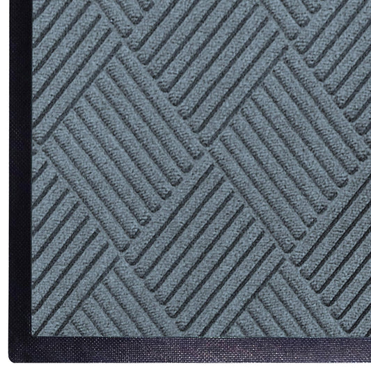 WaterHog Diamond | Commercial-Grade Entrance Mat with Rubber Border – Indoor/Outdoor, Quick Drying, Stain Resistant Door Mat (Bluestone, 6' x 12')