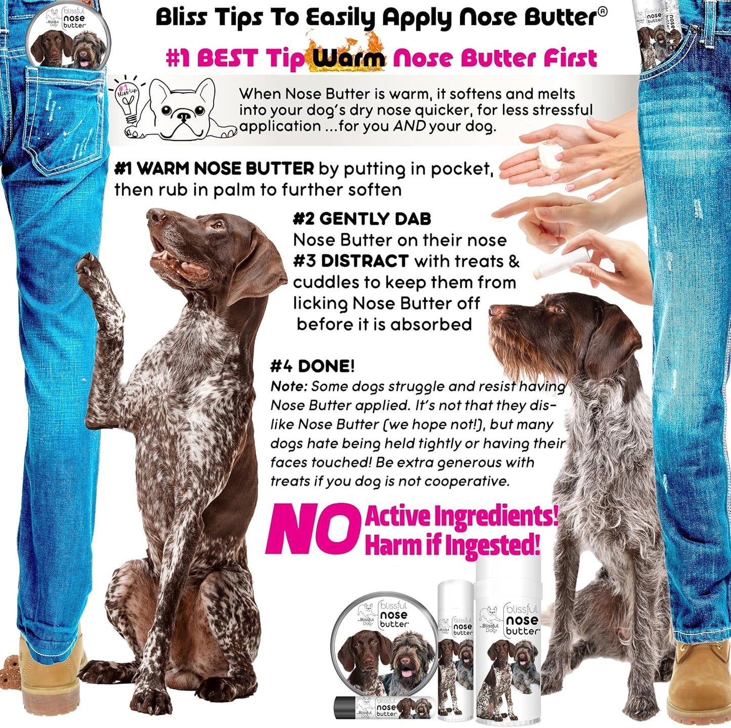 The Blissful Dog German Shorthaired Pointer Unscented Nose Butter - Dog Nose Butter, 16 Ounce